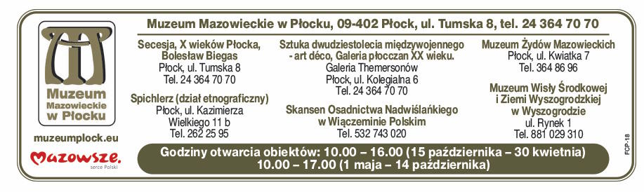 Stopka informacyjna o Muzeum Mazowieckim w Płocku