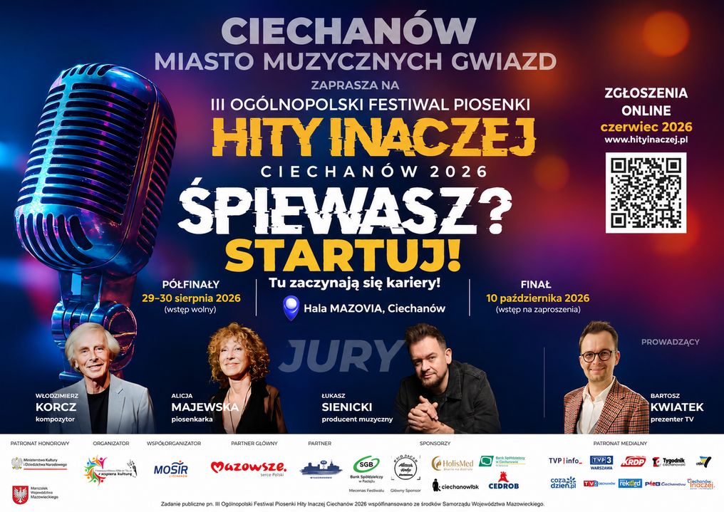 Zgłoszenia tylko do 30 czerwca. „Hity Inaczej” znów zabrzmią w Ciechanowie