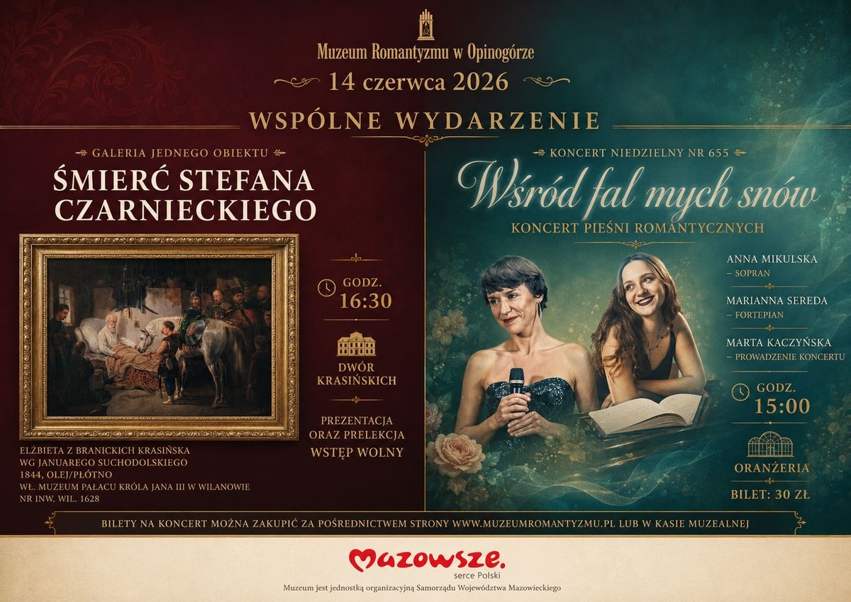 Romantyczne pieśni i fortepian w Opinogórze. Wyjątkowy koncert już w niedzielę