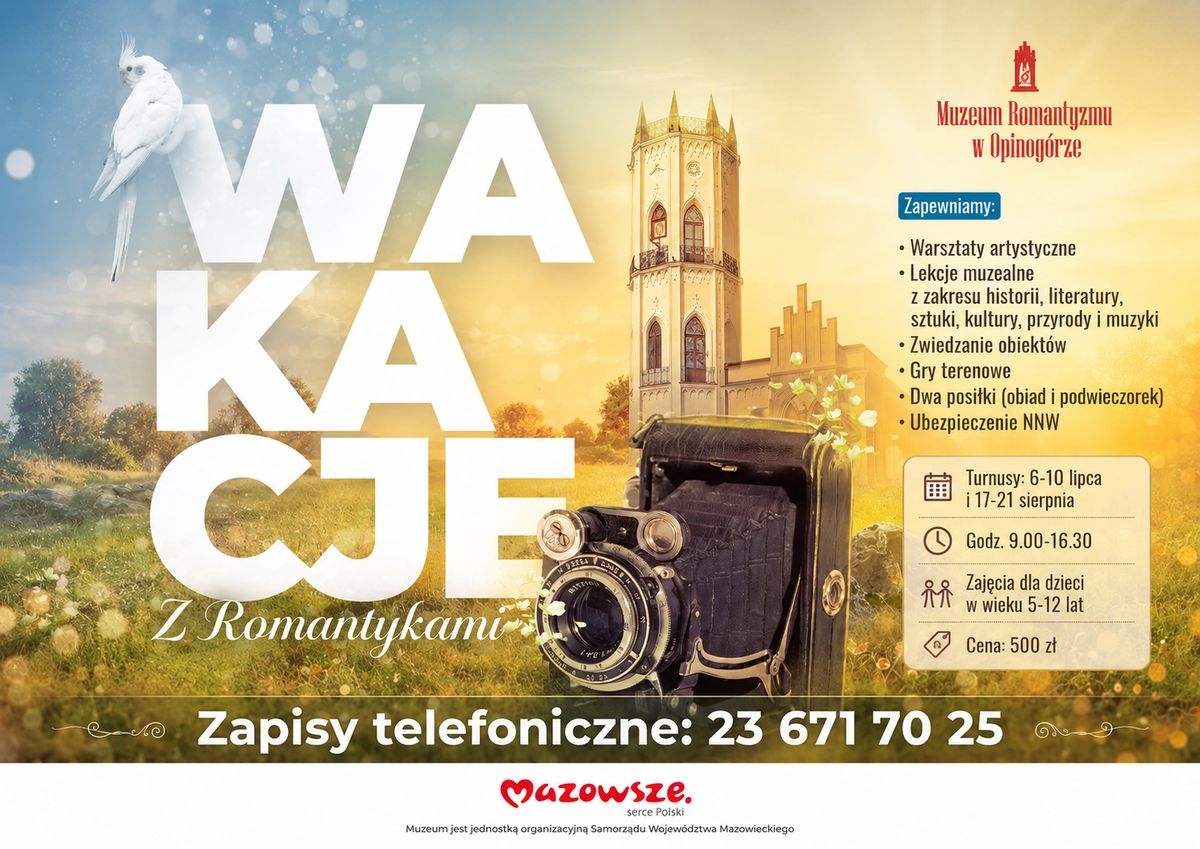 Wakacje z Romantykami — półkolonie w Muzeum Romantyzmu w Opinogórze