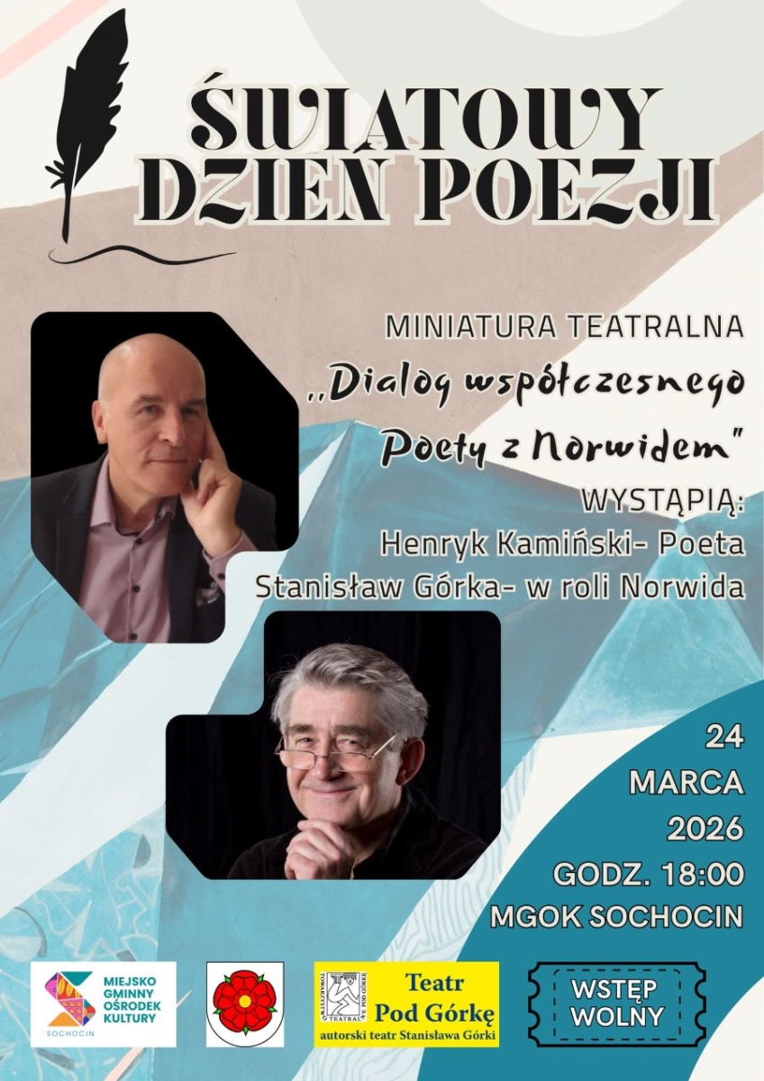 Miejsko - Gminny Ośrodek Kultury w Sochocinie zaprasza na spotkanie ze słowem 